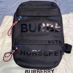 New Burberry Blaze Men Horseferry Crossbody Sling Bag Black